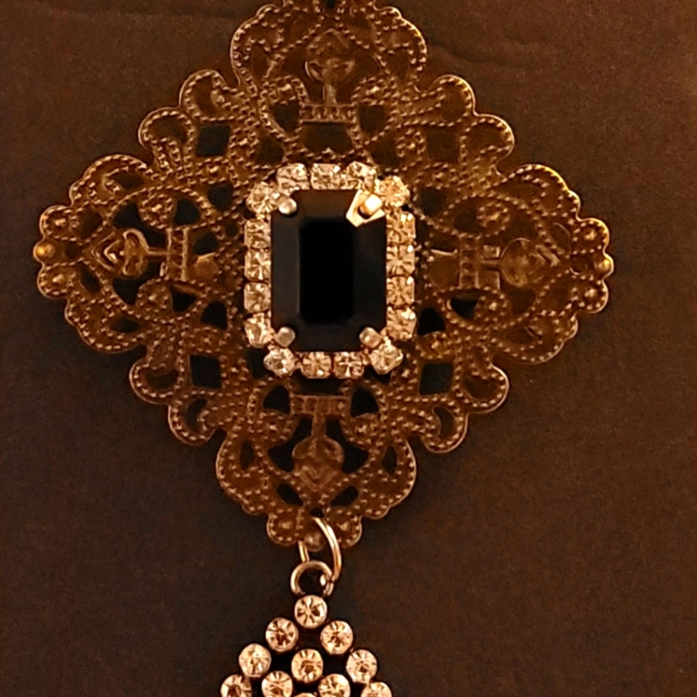 LA19 Orion Artistry "Elaine" Necklace Brooch Combo Vintage Jewelry